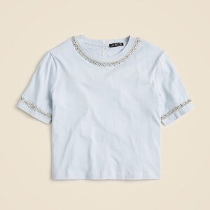 J.Crew Sky Blue Embroidered Top